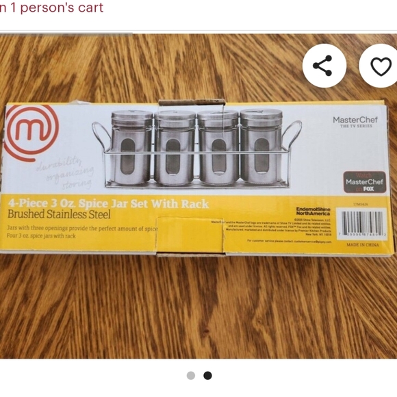‼️SOLD‼️ Master Chef 4-PC 3 oz Spice Jar Set With Rack Brushed Stainless Steel - Picture 2 of 9